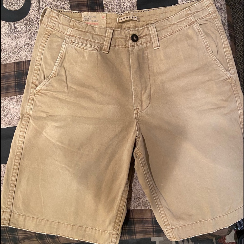 American Eagle khaki Longer Length Shorts